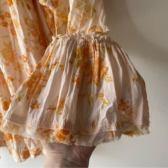 free people loretta printed oversized tunic in tea combo orange and white xs - Picture 9 of 11